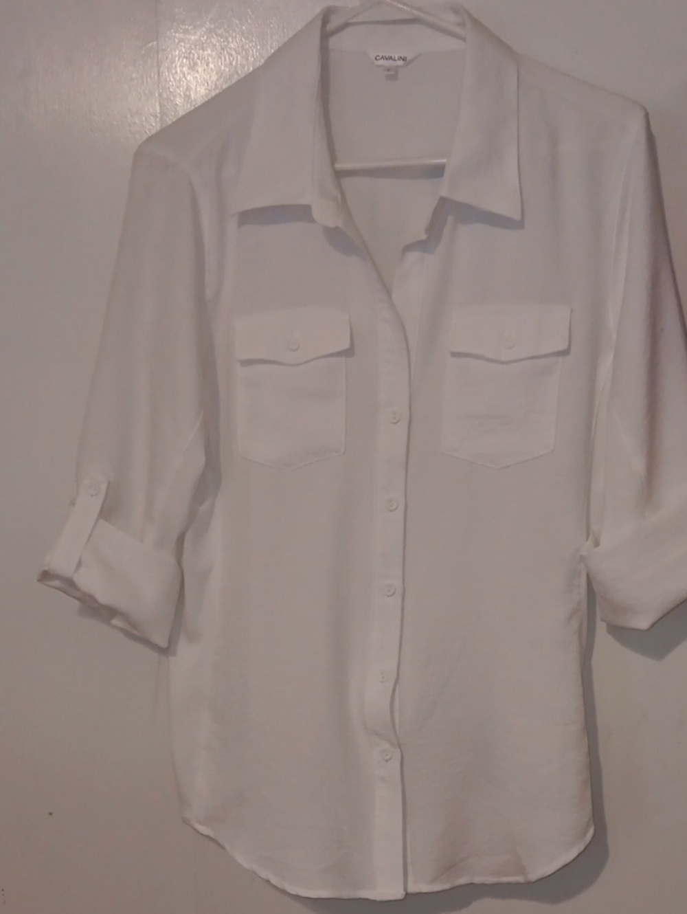 Cavalini Women's White Casual Button-Down Shirt